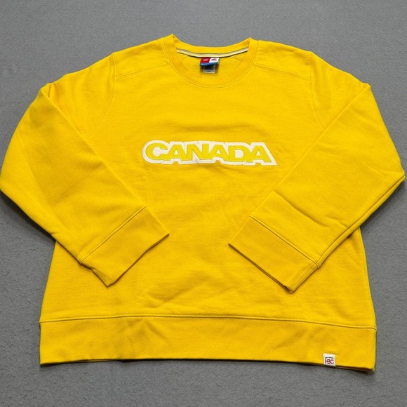 HBC Other - Vintage HBC Olympic Sweatshirt Men's XL Yellow Team Canada Fleece Lined Pullover